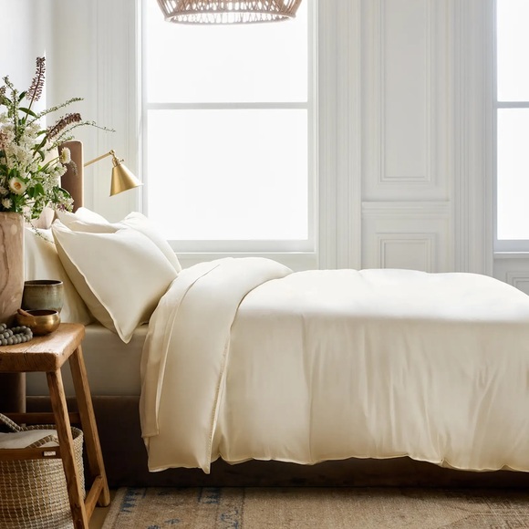 Quince Bamboo Queen Duvet Cover - IVORY - Picture 2 of 9